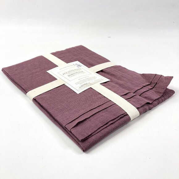 Williams Sonoma Pleated Edge Table Runner 16x108 Hazy Lilac Mauve Linen - Picture 9 of 12